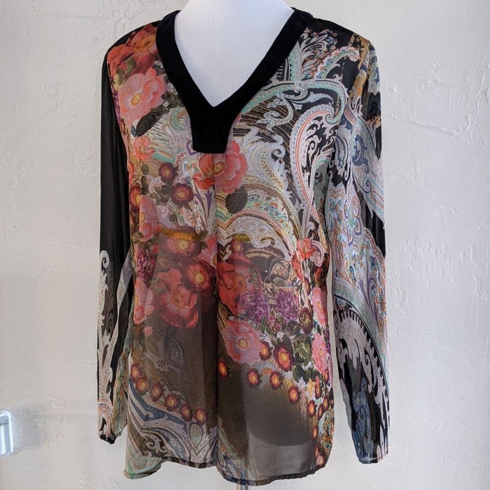 TwentyTwenty Boho Semi-Sheer Floral Top
